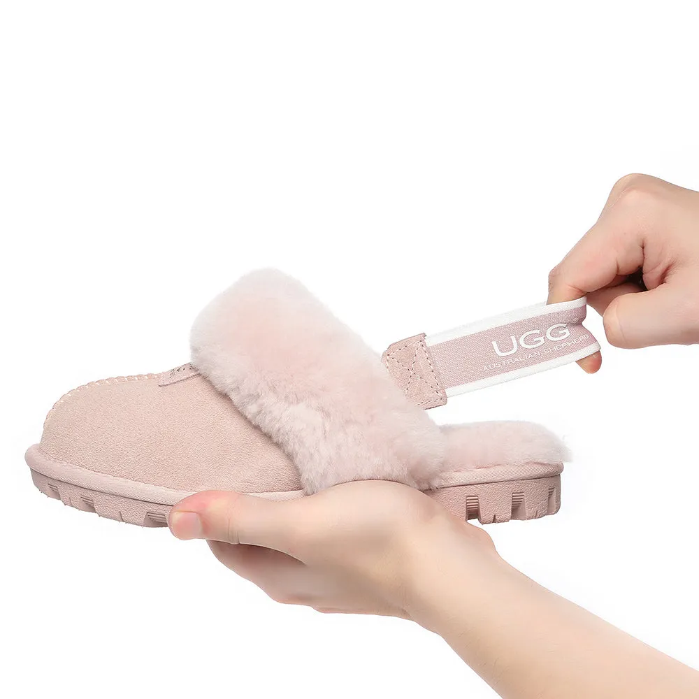 AUSTRALIAN SHEPHERD UGG Sheepskin Wool Removable Strap Slingback Slippers Suzie Ll #AS2060