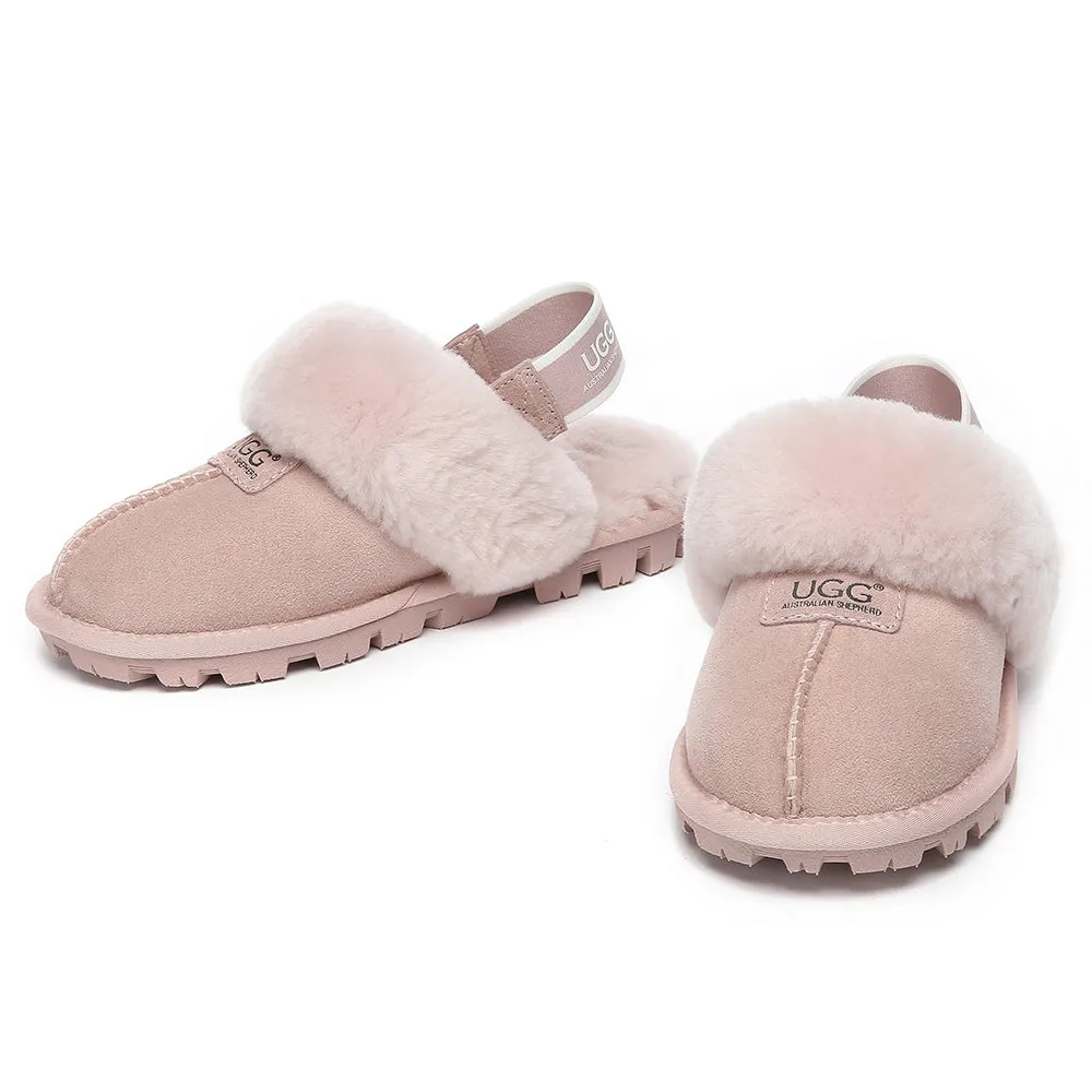 AUSTRALIAN SHEPHERD UGG Sheepskin Wool Removable Strap Slingback Slippers Suzie Ll #AS2060