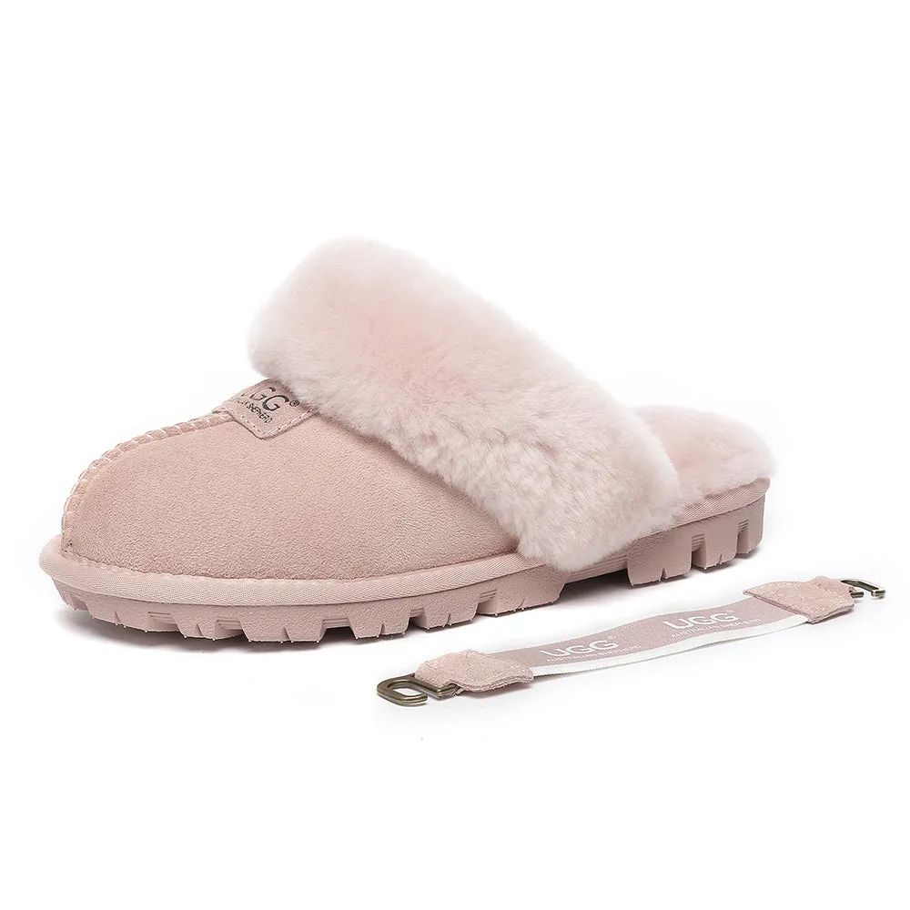 AUSTRALIAN SHEPHERD UGG Sheepskin Wool Removable Strap Slingback Slippers Suzie Ll #AS2060