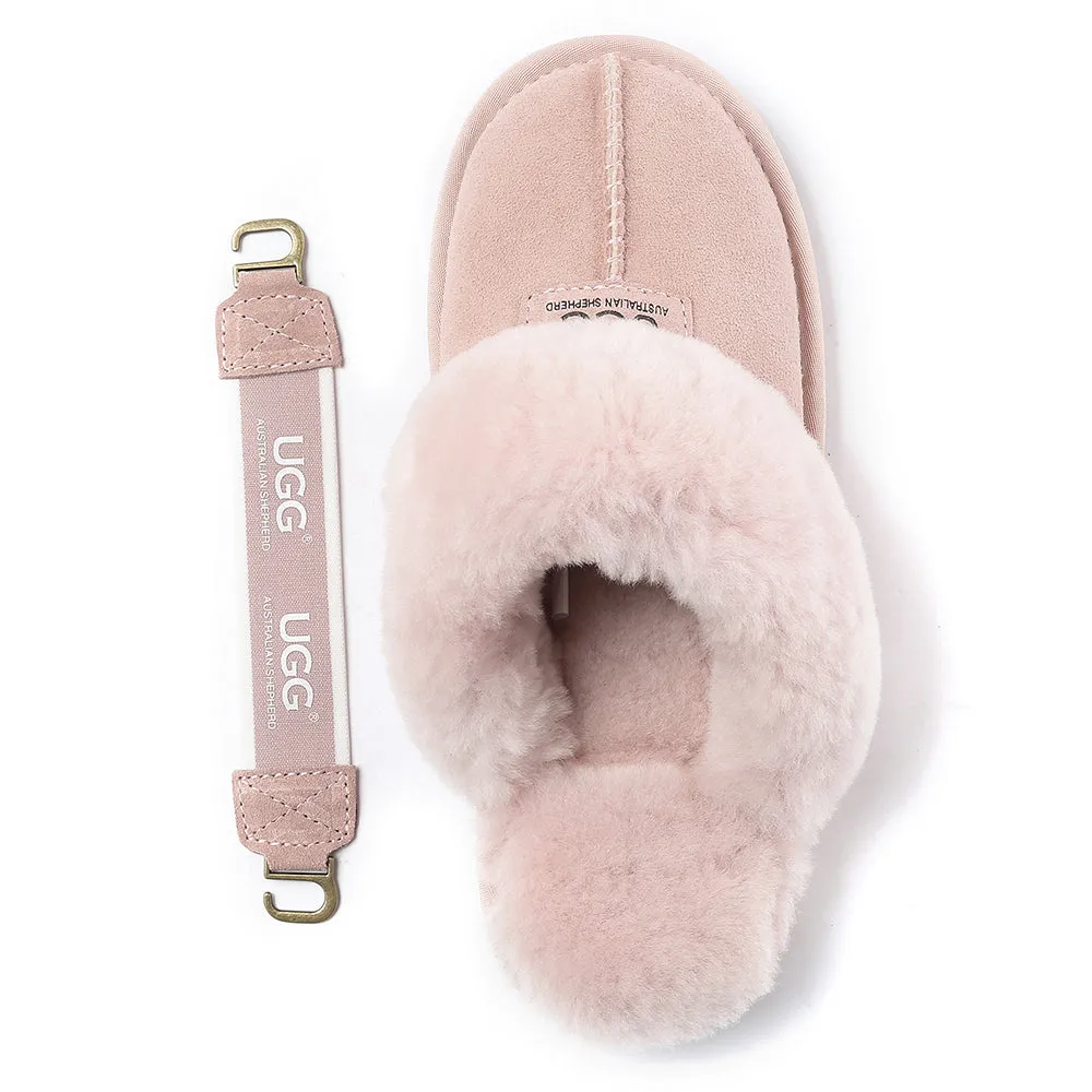 AUSTRALIAN SHEPHERD UGG Sheepskin Wool Removable Strap Slingback Slippers Suzie Ll #AS2060