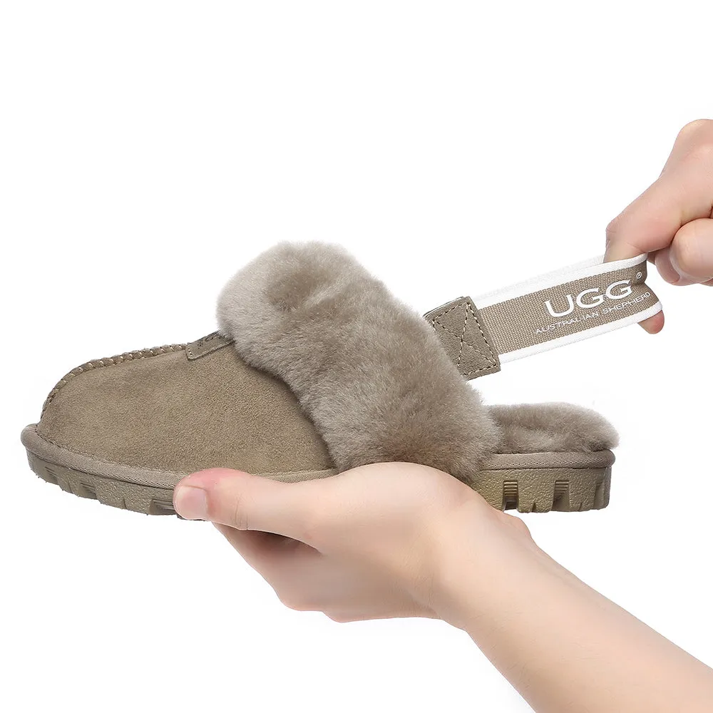 AUSTRALIAN SHEPHERD UGG Sheepskin Wool Removable Strap Slingback Slippers Suzie Ll #AS2060