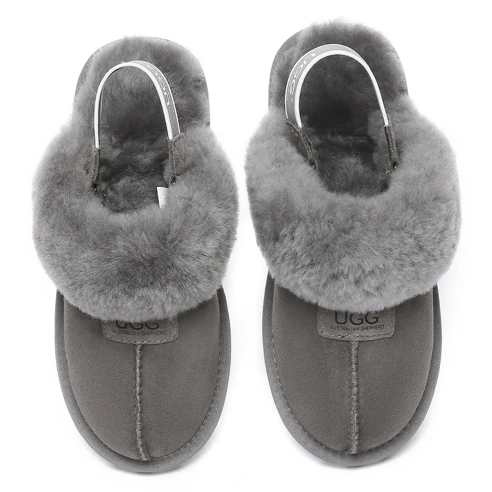 AUSTRALIAN SHEPHERD UGG Sheepskin Wool Removable Strap Slingback Slippers Suzie Ll #AS2060