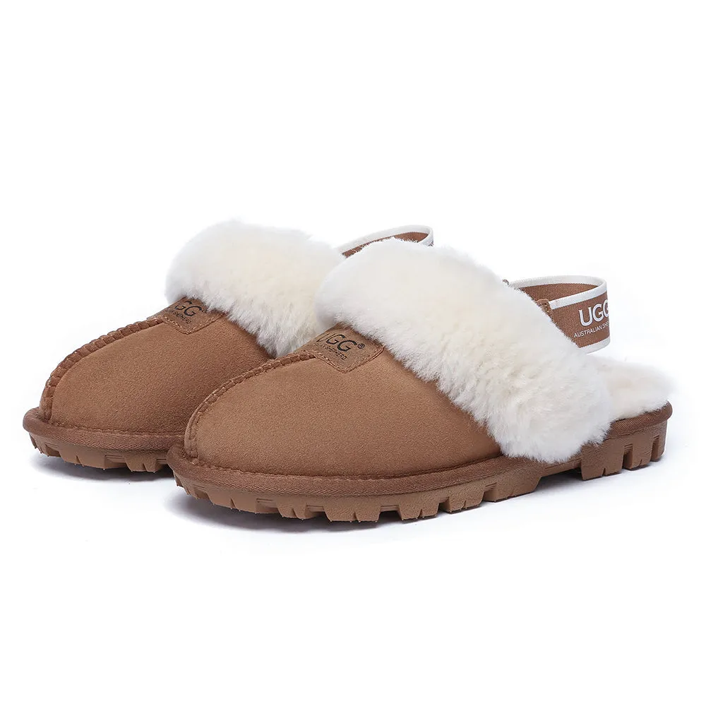 AUSTRALIAN SHEPHERD UGG Sheepskin Wool Removable Strap Slingback Slippers Suzie Ll #AS2060