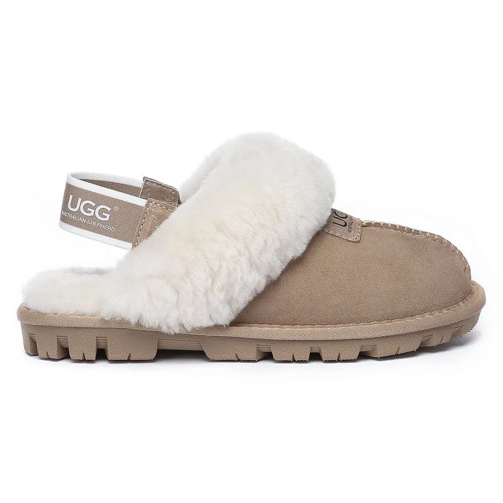 AUSTRALIAN SHEPHERD UGG Sheepskin Wool Removable Strap Slingback Slippers Suzie Ll #AS2060