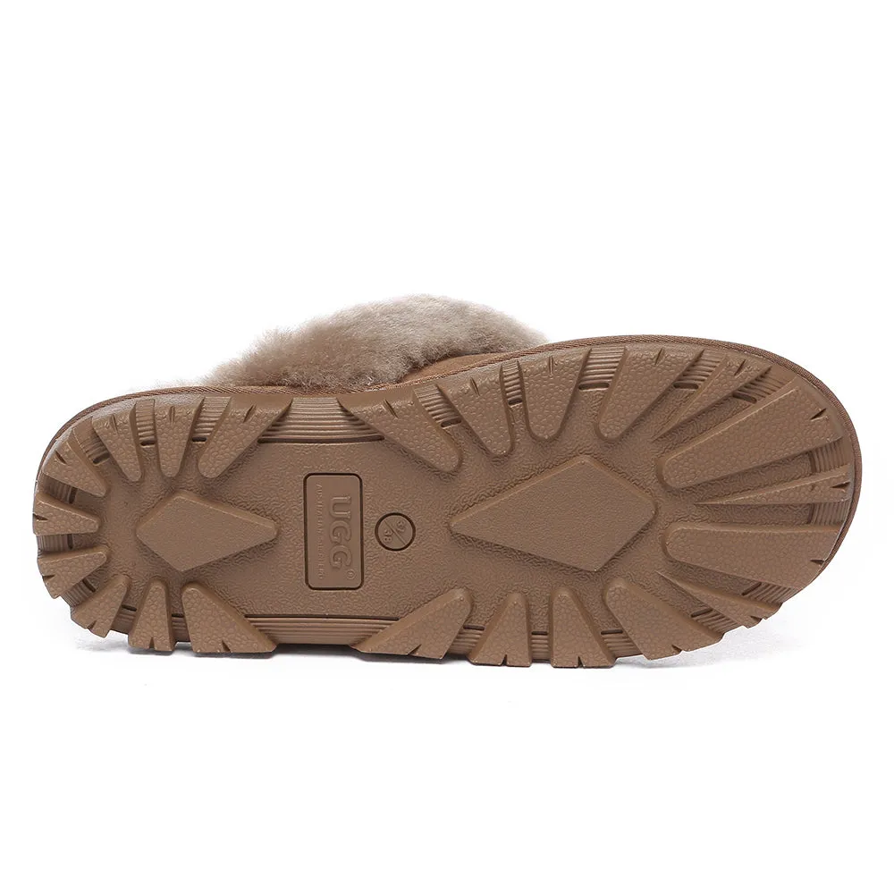 AUSTRALIAN SHEPHERD UGG Sheepskin Wool Removable Strap Slingback Slippers Suzie Ll #AS2060