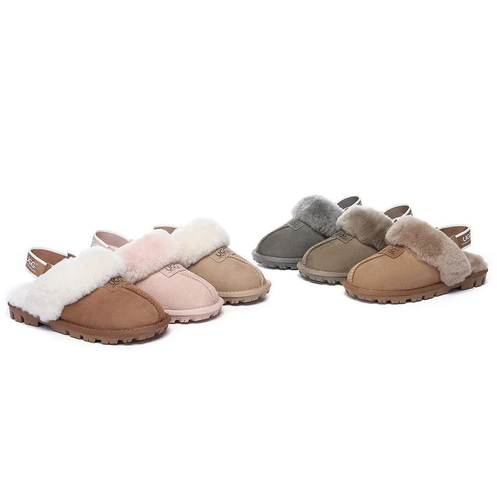 AUSTRALIAN SHEPHERD UGG Sheepskin Wool Removable Strap Slingback Slippers Suzie Ll #AS2060