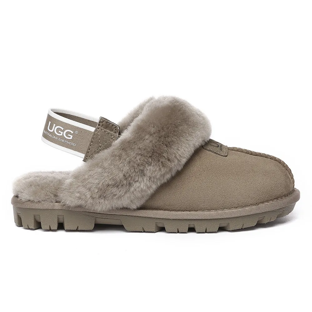 AUSTRALIAN SHEPHERD UGG Sheepskin Wool Removable Strap Slingback Slippers Suzie Ll #AS2060