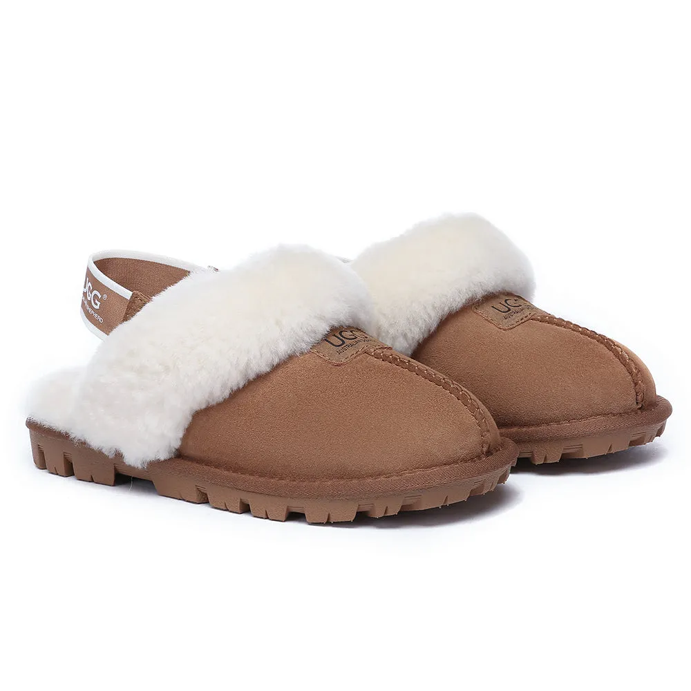 AUSTRALIAN SHEPHERD UGG Sheepskin Wool Removable Strap Slingback Slippers Suzie Ll #AS2060