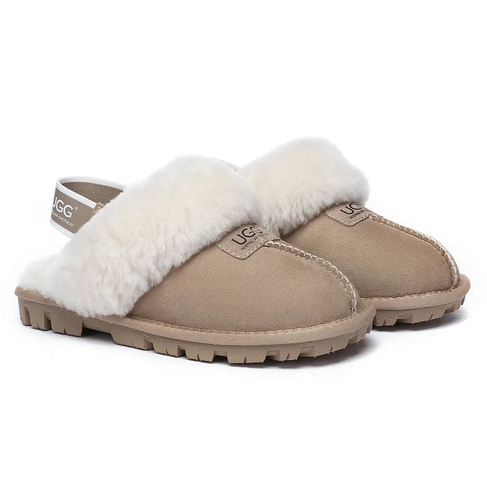 AUSTRALIAN SHEPHERD UGG Sheepskin Wool Removable Strap Slingback Slippers Suzie Ll #AS2060