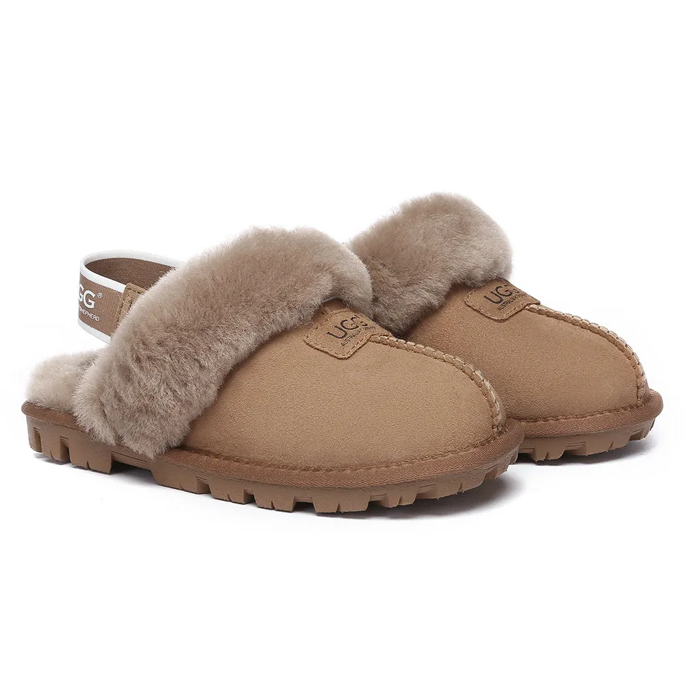 AUSTRALIAN SHEPHERD UGG Sheepskin Wool Removable Strap Slingback Slippers Suzie Ll #AS2060