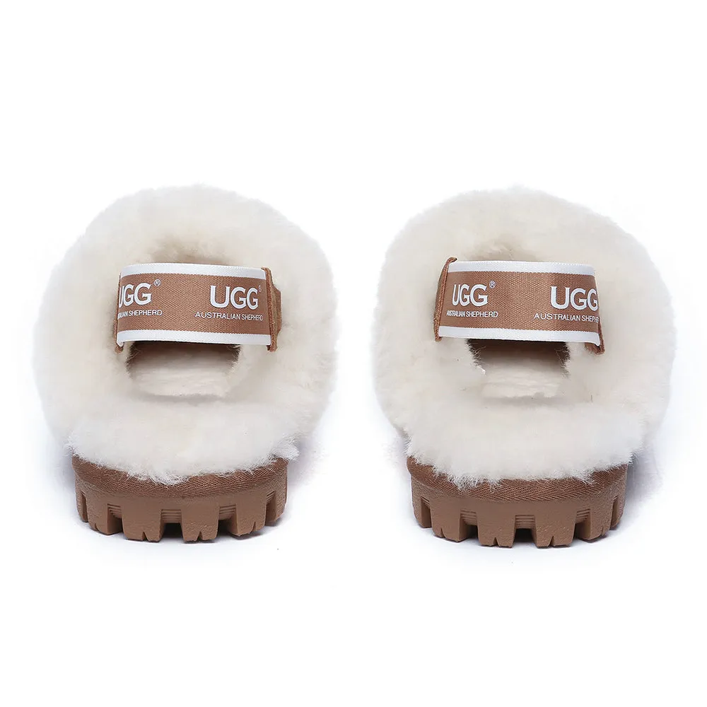 AUSTRALIAN SHEPHERD UGG Sheepskin Wool Removable Strap Slingback Slippers Suzie Ll #AS2060