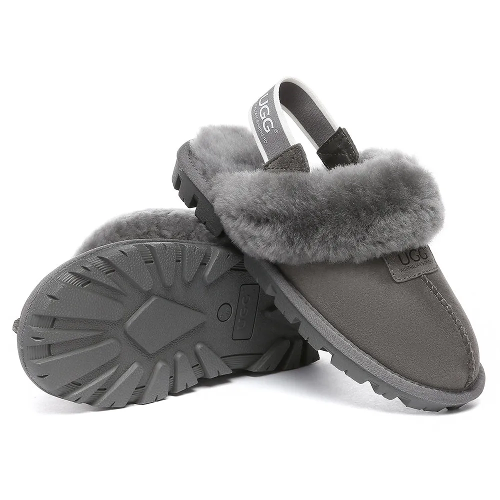 AUSTRALIAN SHEPHERD UGG Sheepskin Wool Removable Strap Slingback Slippers Suzie Ll #AS2060