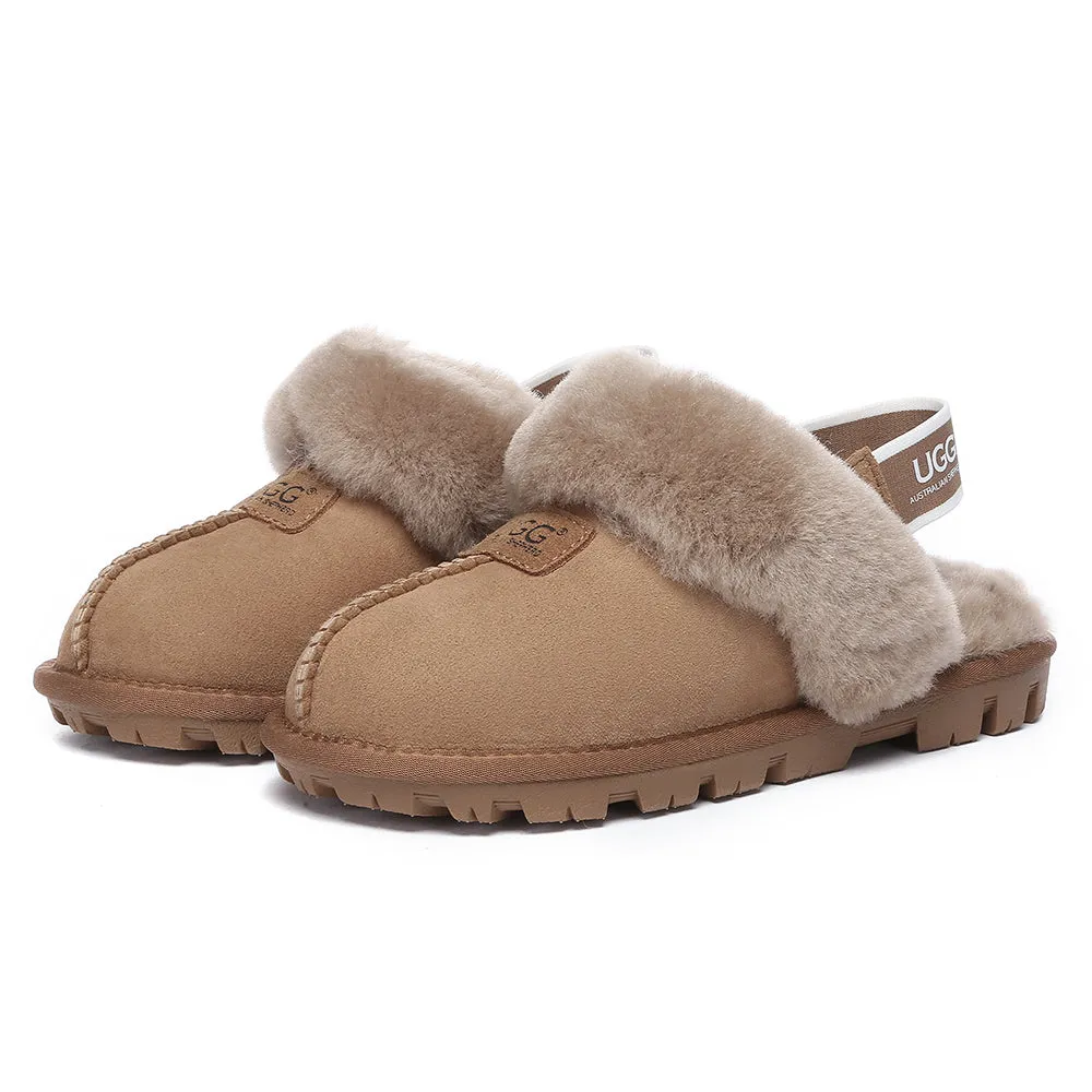 AUSTRALIAN SHEPHERD UGG Sheepskin Wool Removable Strap Slingback Slippers Suzie Ll #AS2060