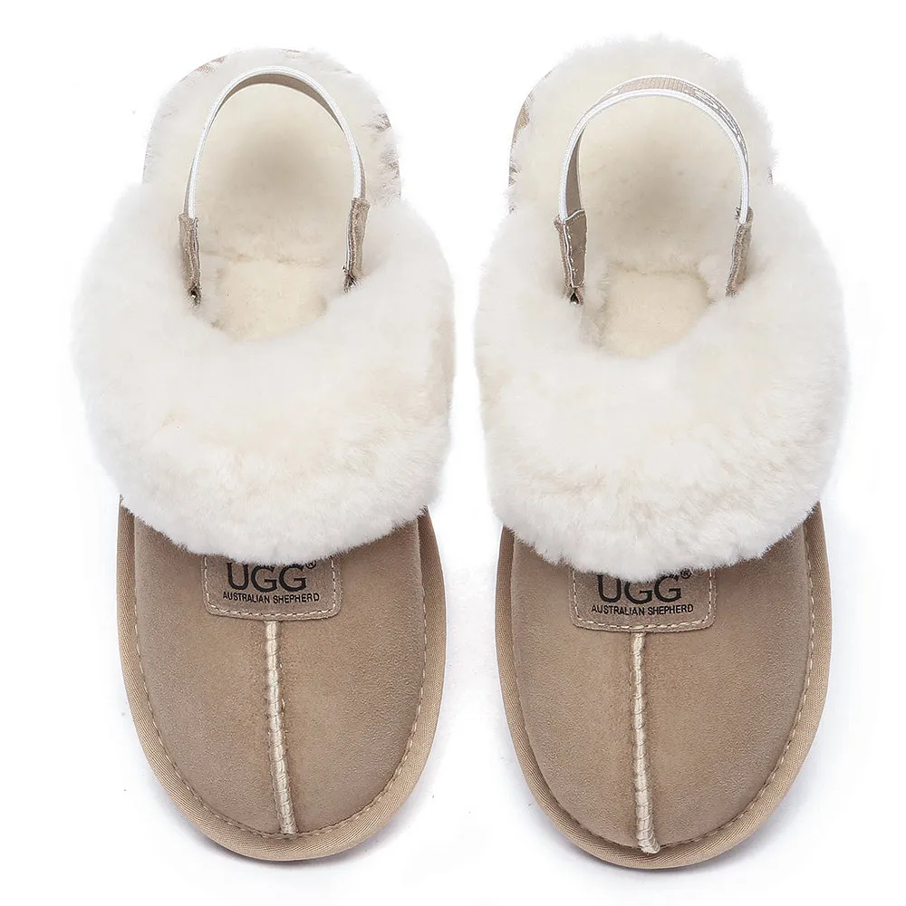 AUSTRALIAN SHEPHERD UGG Sheepskin Wool Removable Strap Slingback Slippers Suzie Ll #AS2060