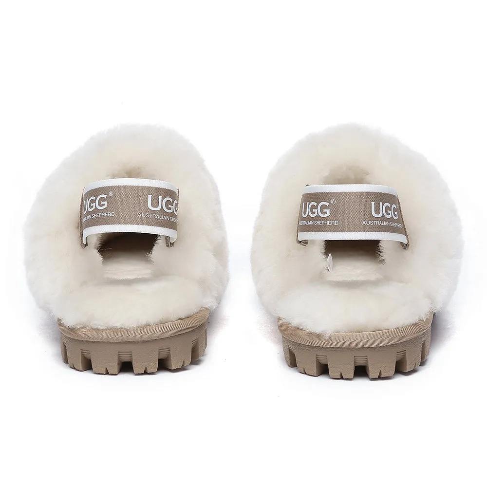 AUSTRALIAN SHEPHERD UGG Sheepskin Wool Removable Strap Slingback Slippers Suzie Ll #AS2060