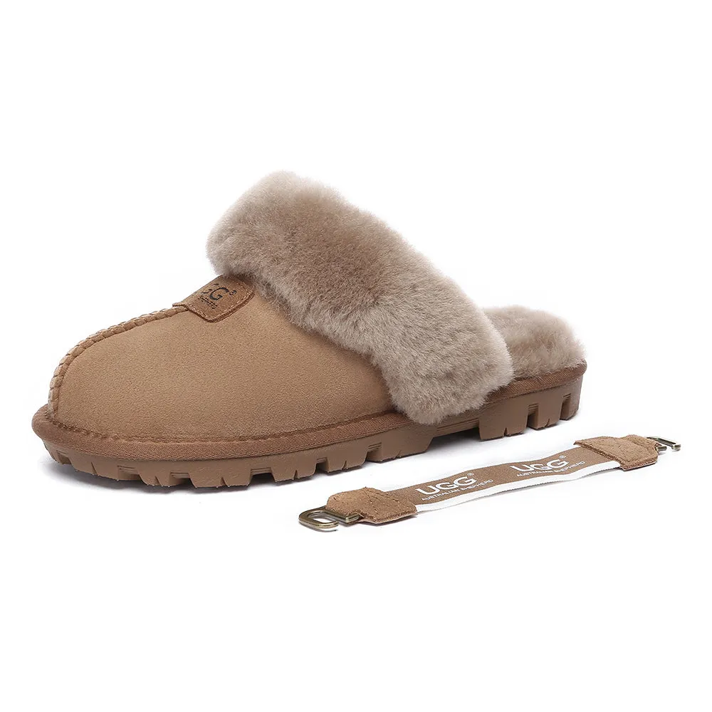 AUSTRALIAN SHEPHERD UGG Sheepskin Wool Removable Strap Slingback Slippers Suzie Ll #AS2060