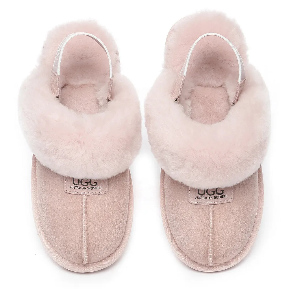 AUSTRALIAN SHEPHERD UGG Sheepskin Wool Removable Strap Slingback Slippers Suzie Ll #AS2060