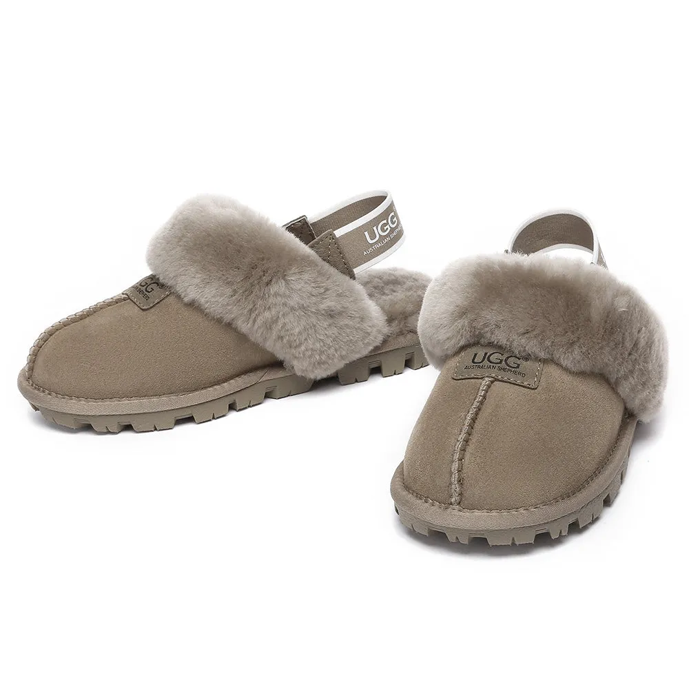 AUSTRALIAN SHEPHERD UGG Sheepskin Wool Removable Strap Slingback Slippers Suzie Ll #AS2060