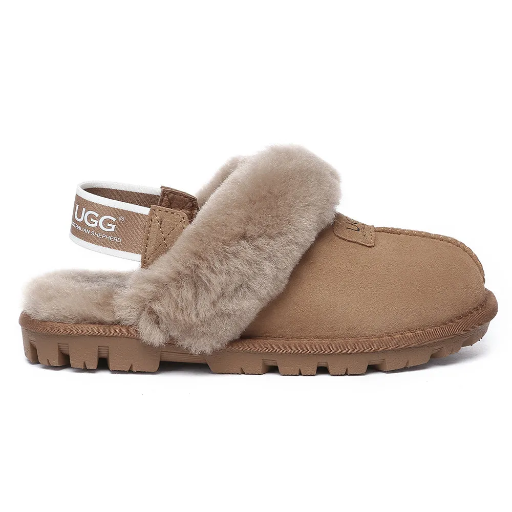 AUSTRALIAN SHEPHERD UGG Sheepskin Wool Removable Strap Slingback Slippers Suzie Ll #AS2060