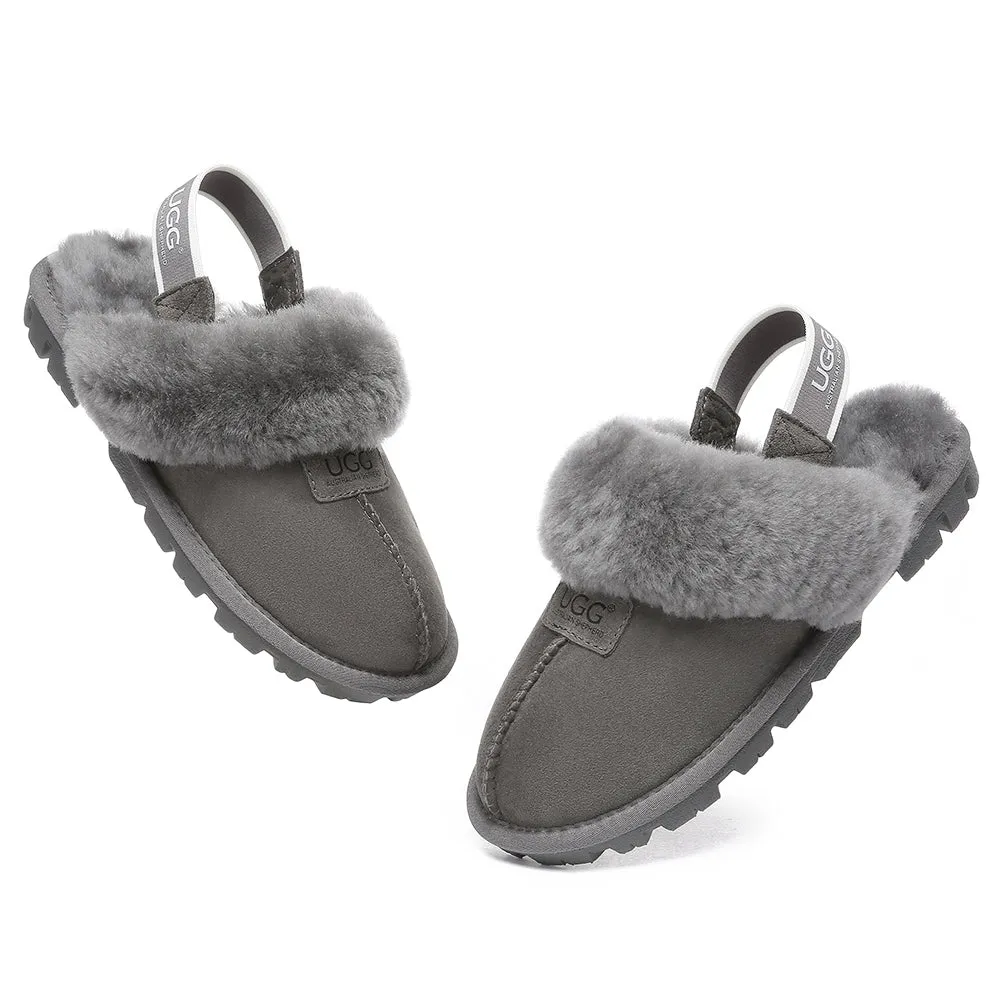 AUSTRALIAN SHEPHERD UGG Sheepskin Wool Removable Strap Slingback Slippers Suzie Ll #AS2060