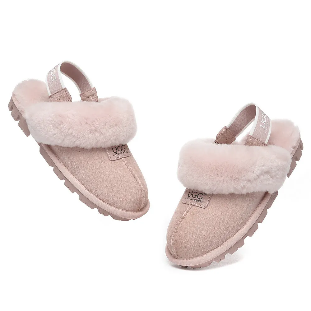 AUSTRALIAN SHEPHERD UGG Sheepskin Wool Removable Strap Slingback Slippers Suzie Ll #AS2060