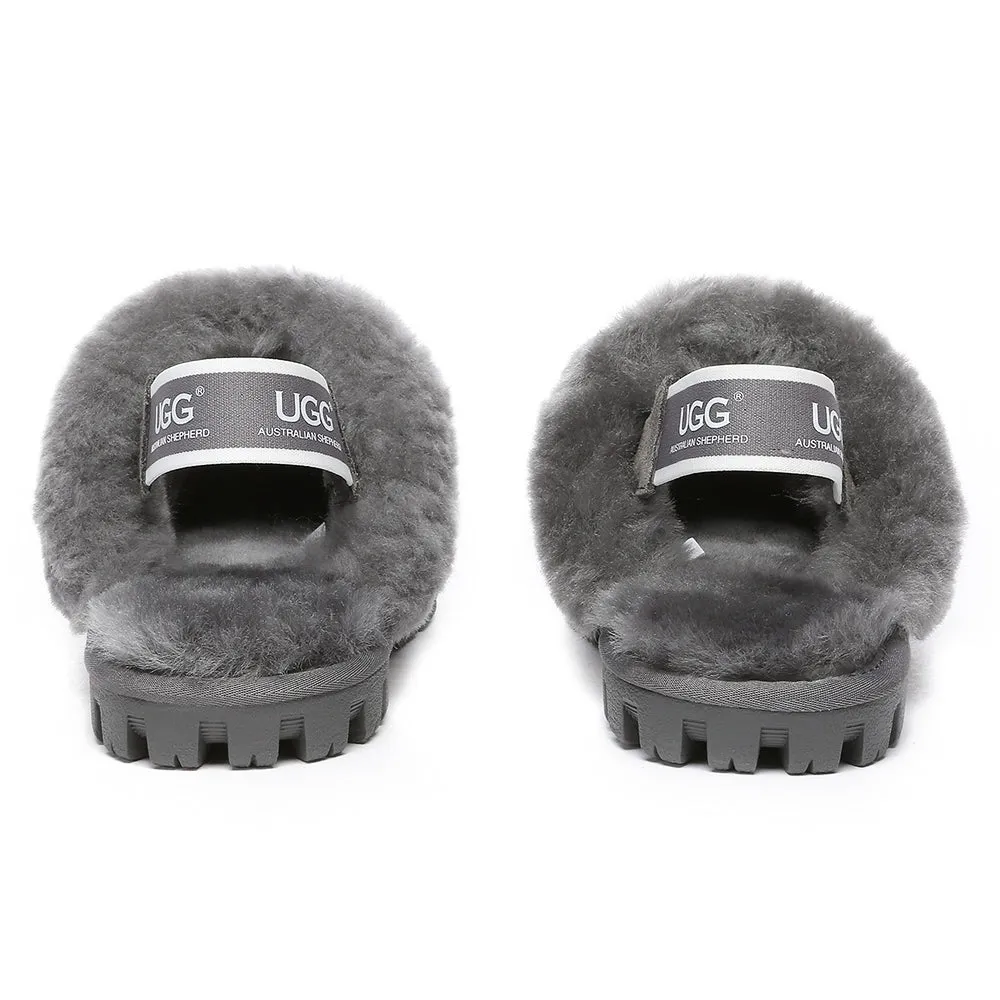 AUSTRALIAN SHEPHERD UGG Sheepskin Wool Removable Strap Slingback Slippers Suzie Ll #AS2060