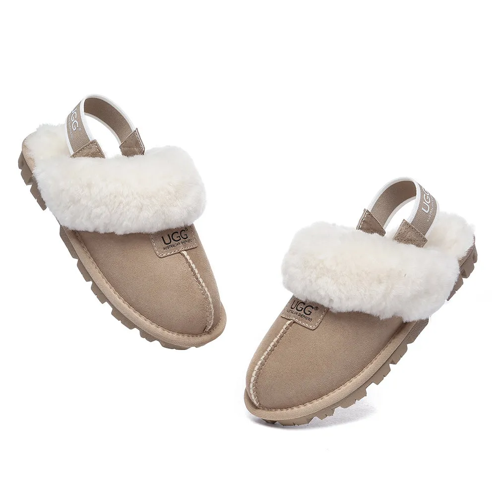 AUSTRALIAN SHEPHERD UGG Sheepskin Wool Removable Strap Slingback Slippers Suzie Ll #AS2060