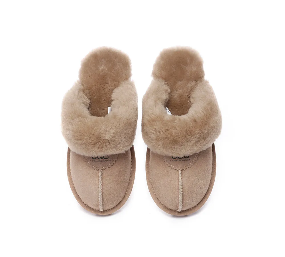 AUSTRALIAN SHEPHERD® UGG Slippers Double Face Sheepskin Wool Scuff Waffle