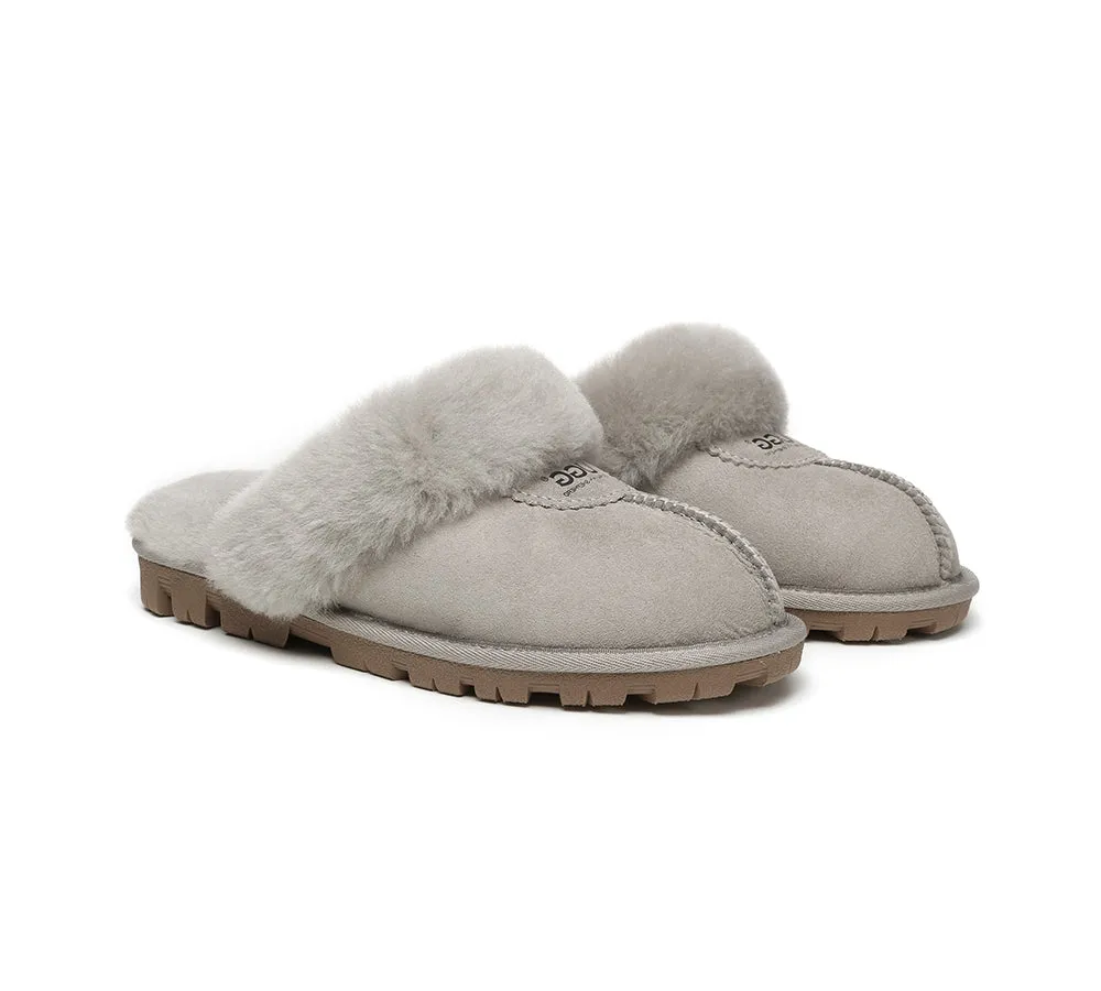 AUSTRALIAN SHEPHERD® UGG Slippers Double Face Sheepskin Wool Scuff Waffle