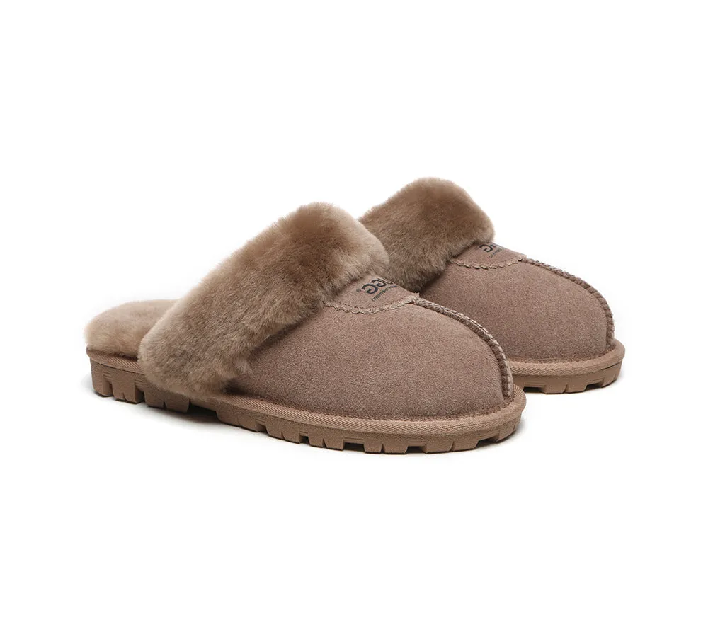 AUSTRALIAN SHEPHERD® UGG Slippers Double Face Sheepskin Wool Scuff Waffle