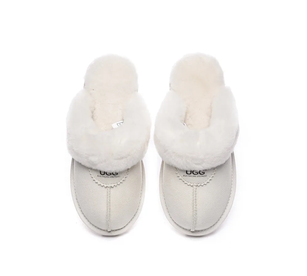 AUSTRALIAN SHEPHERD® UGG Slippers Double Face Sheepskin Wool Scuff Waffle