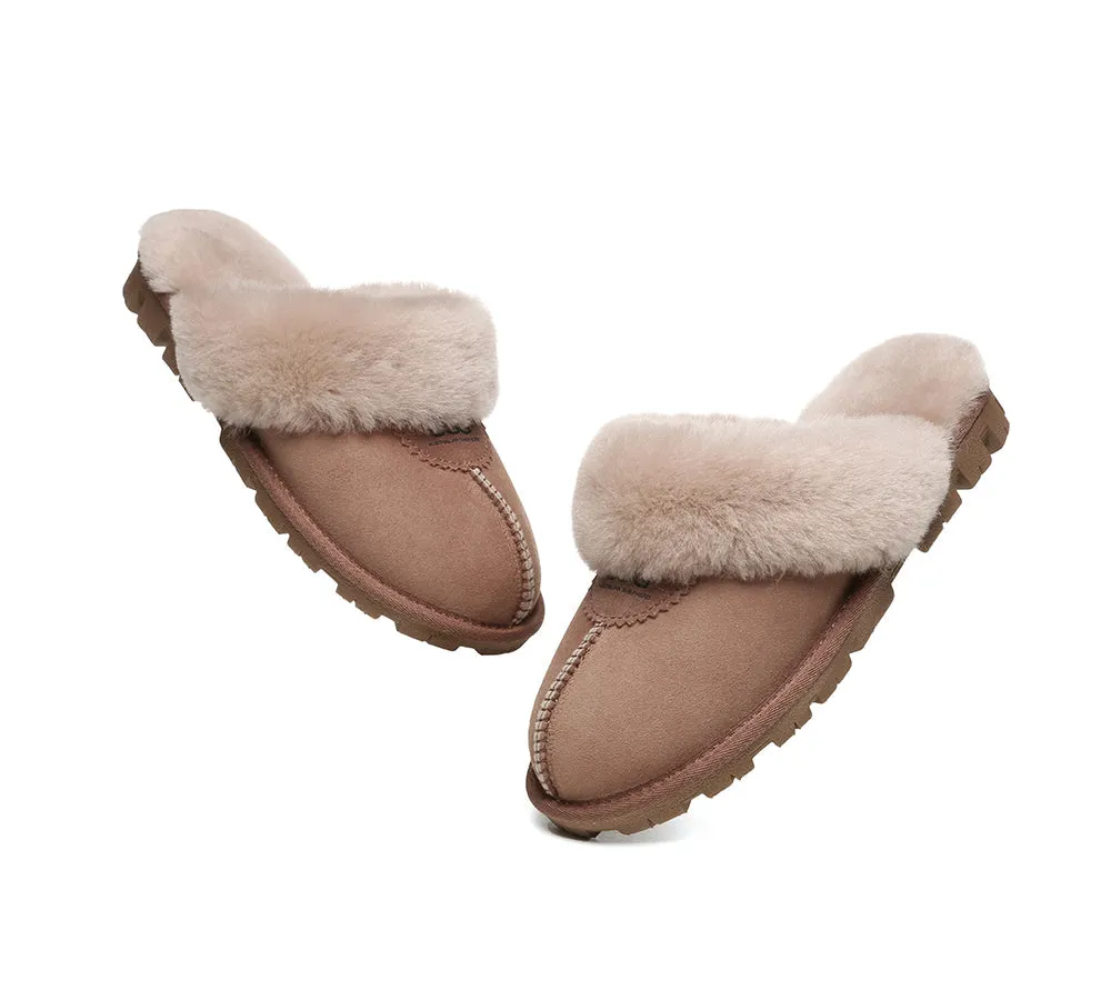 AUSTRALIAN SHEPHERD® UGG Slippers Double Face Sheepskin Wool Scuff Waffle