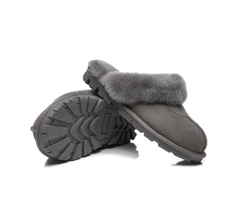 AUSTRALIAN SHEPHERD® UGG Slippers Double Face Sheepskin Wool Scuff Waffle