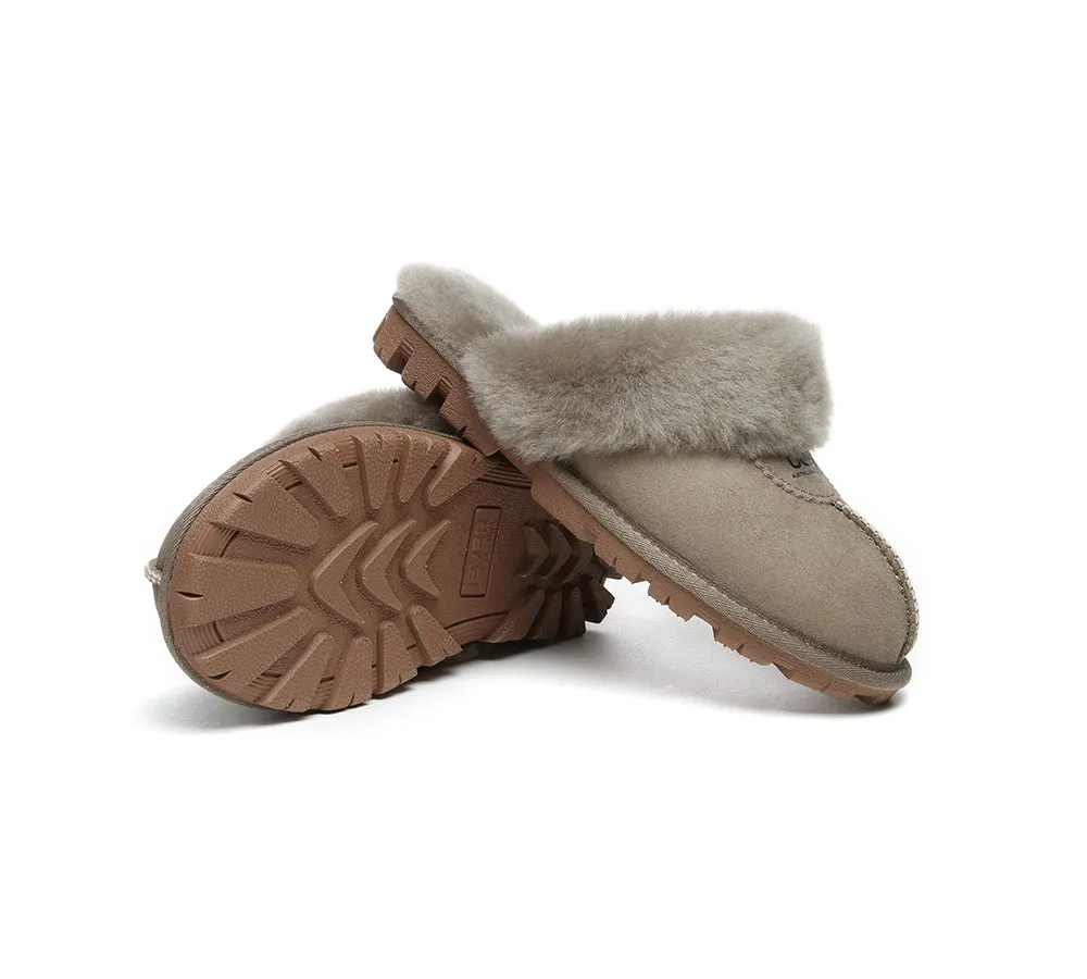 AUSTRALIAN SHEPHERD® UGG Slippers Double Face Sheepskin Wool Scuff Waffle