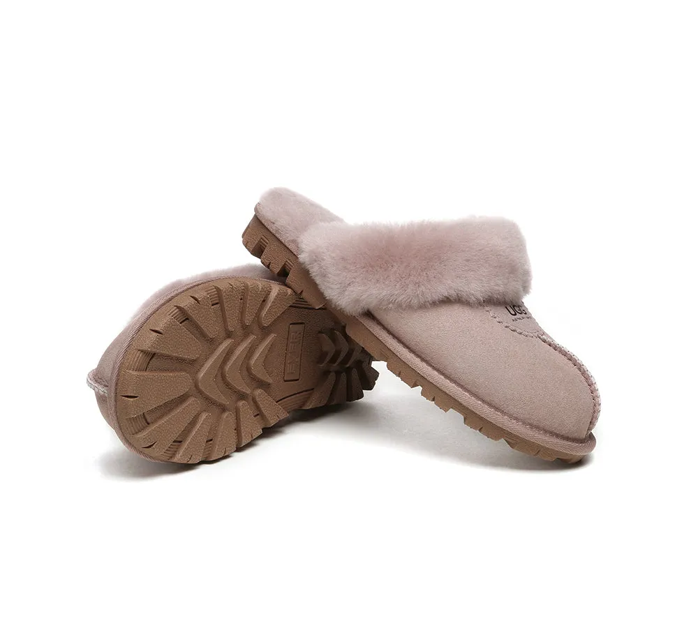 AUSTRALIAN SHEPHERD® UGG Slippers Double Face Sheepskin Wool Scuff Waffle