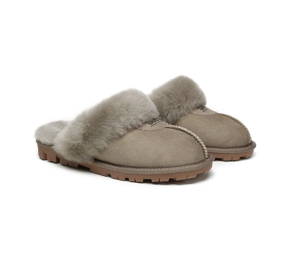 AUSTRALIAN SHEPHERD® UGG Slippers Double Face Sheepskin Wool Scuff Waffle