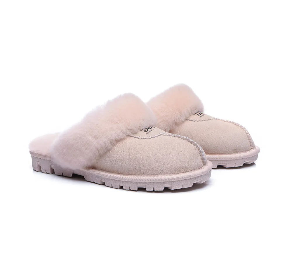 AUSTRALIAN SHEPHERD® UGG Slippers Double Face Sheepskin Wool Scuff Waffle