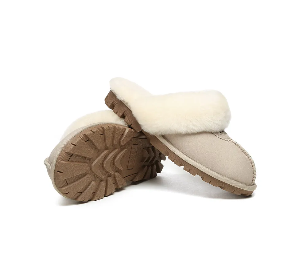 AUSTRALIAN SHEPHERD® UGG Slippers Double Face Sheepskin Wool Scuff Waffle