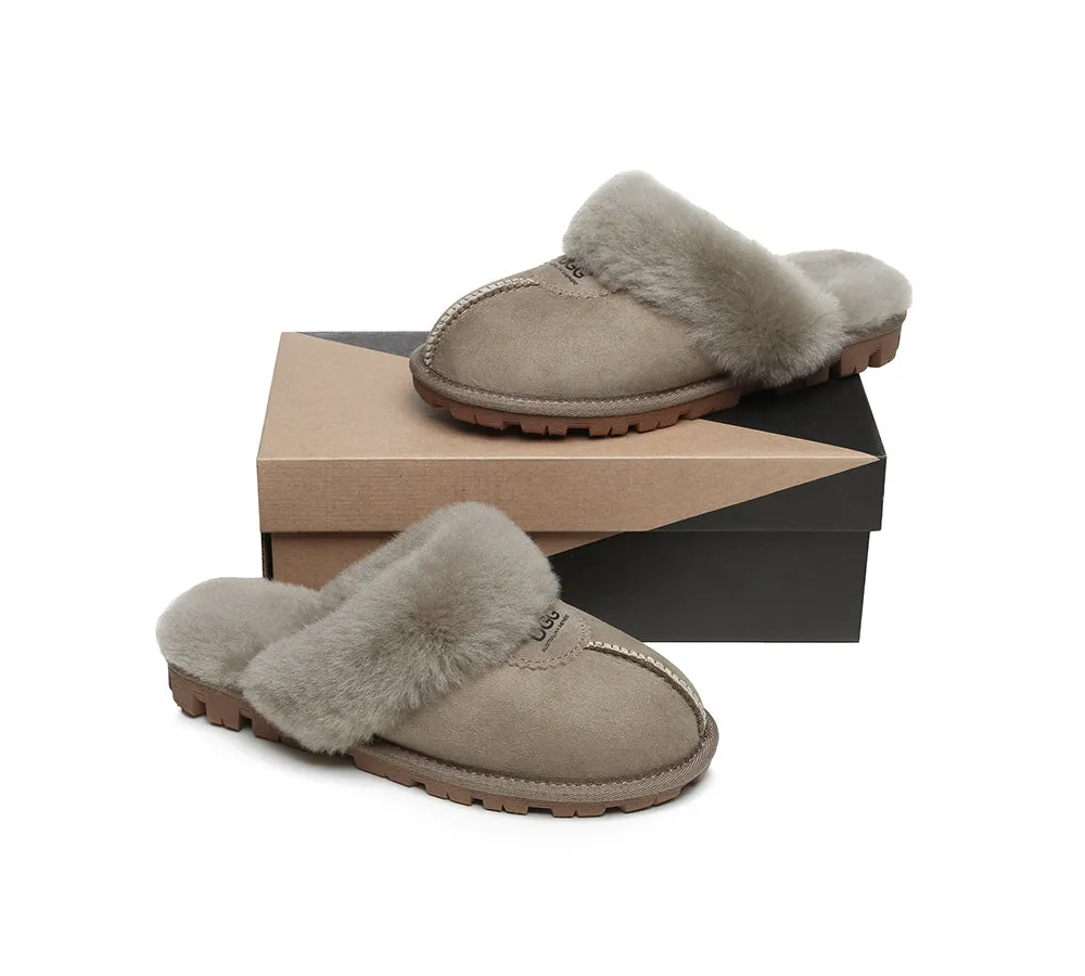 AUSTRALIAN SHEPHERD® UGG Slippers Double Face Sheepskin Wool Scuff Waffle