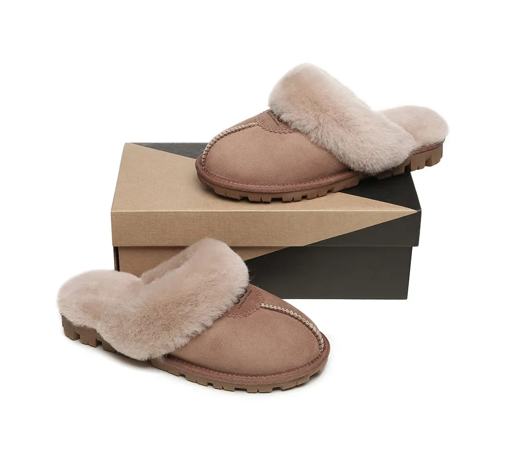 AUSTRALIAN SHEPHERD® UGG Slippers Double Face Sheepskin Wool Scuff Waffle