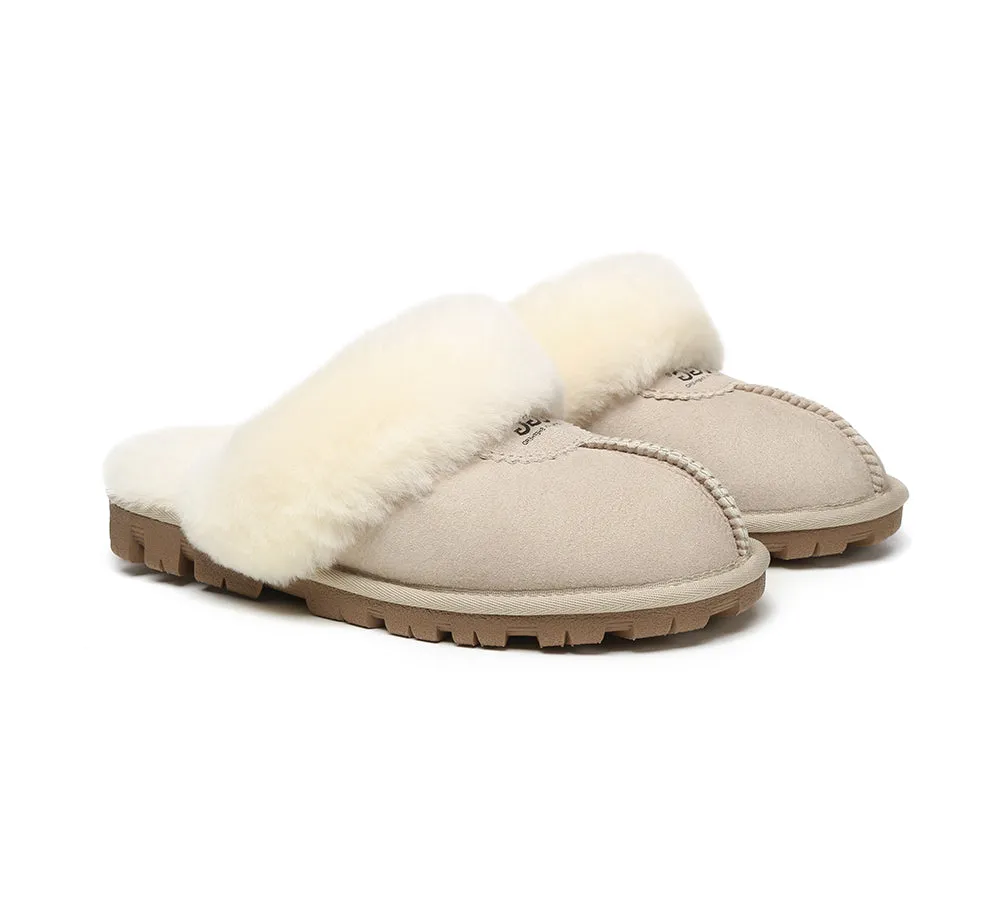 AUSTRALIAN SHEPHERD® UGG Slippers Double Face Sheepskin Wool Scuff Waffle