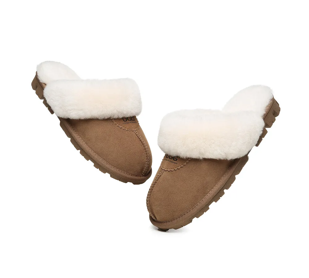 AUSTRALIAN SHEPHERD® UGG Slippers Double Face Sheepskin Wool Scuff Waffle