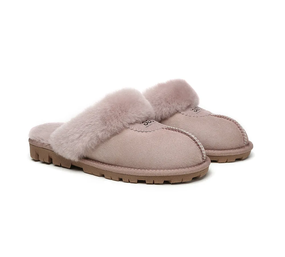 AUSTRALIAN SHEPHERD® UGG Slippers Double Face Sheepskin Wool Scuff Waffle