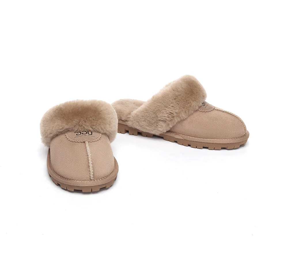 AUSTRALIAN SHEPHERD® UGG Slippers Double Face Sheepskin Wool Scuff Waffle