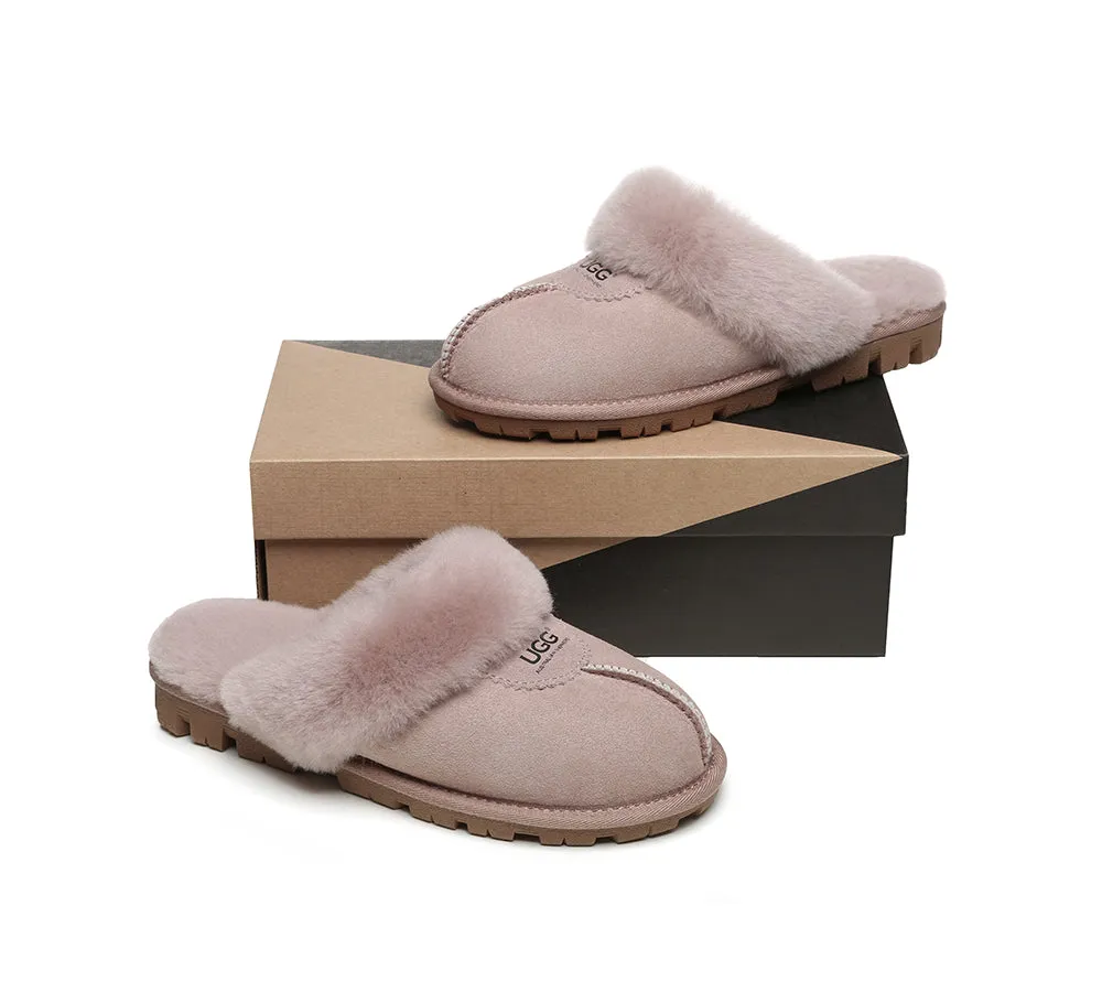 AUSTRALIAN SHEPHERD® UGG Slippers Double Face Sheepskin Wool Scuff Waffle