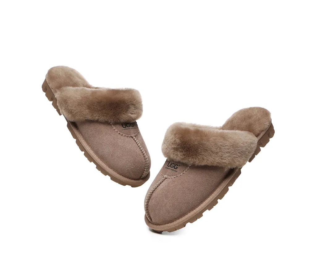 AUSTRALIAN SHEPHERD® UGG Slippers Double Face Sheepskin Wool Scuff Waffle