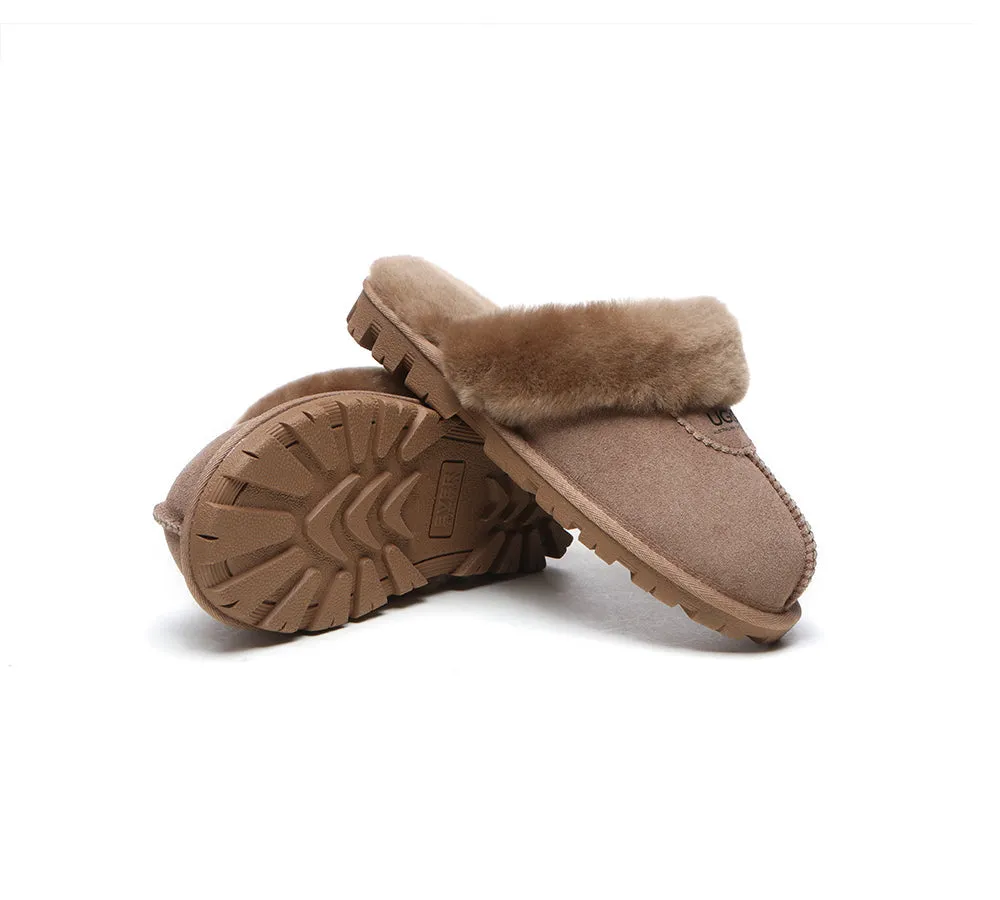 AUSTRALIAN SHEPHERD® UGG Slippers Double Face Sheepskin Wool Scuff Waffle