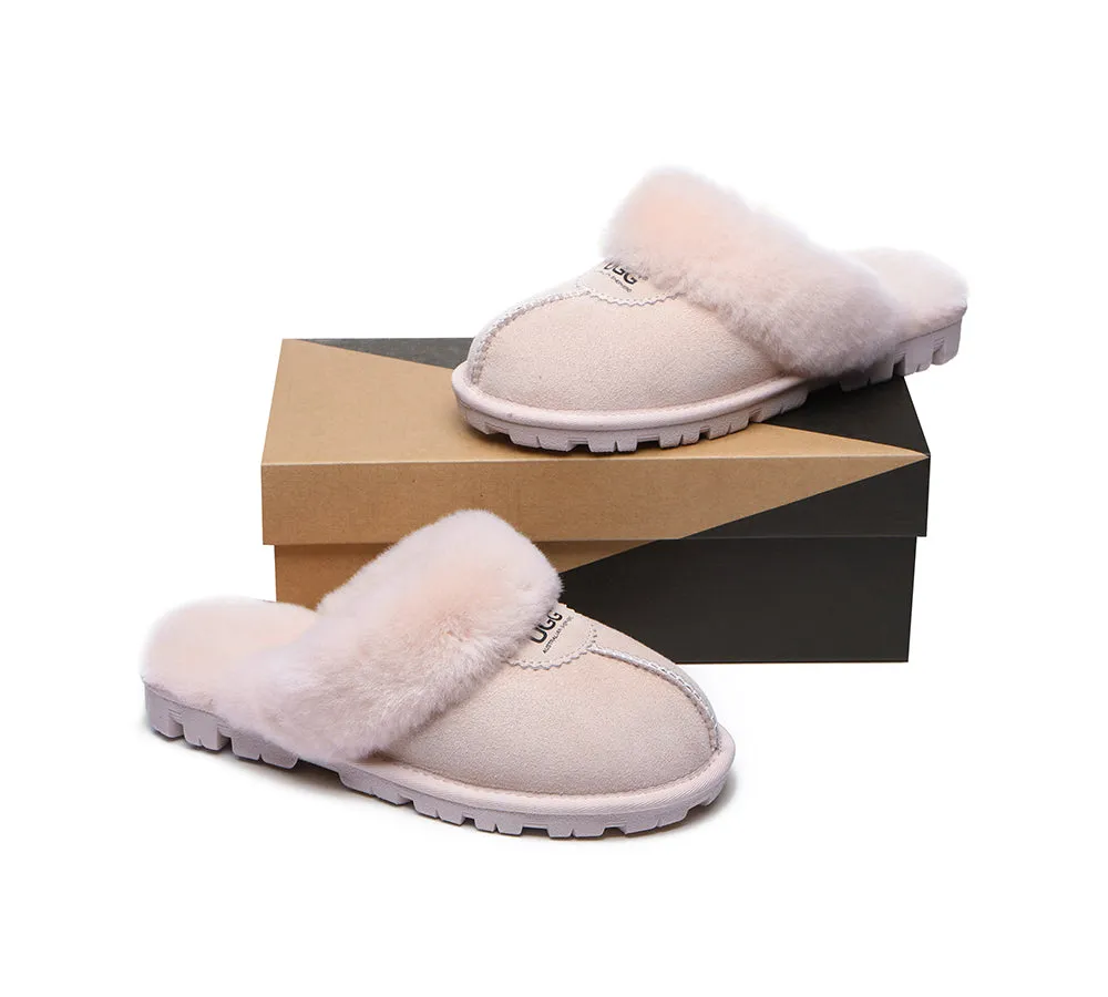 AUSTRALIAN SHEPHERD® UGG Slippers Double Face Sheepskin Wool Scuff Waffle