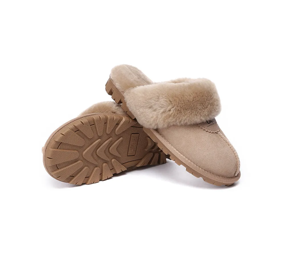 AUSTRALIAN SHEPHERD® UGG Slippers Double Face Sheepskin Wool Scuff Waffle