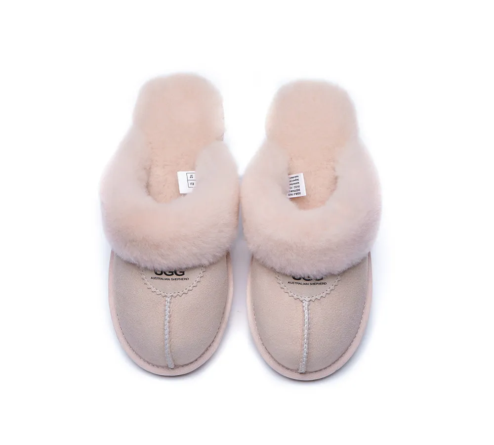 AUSTRALIAN SHEPHERD® UGG Slippers Double Face Sheepskin Wool Scuff Waffle